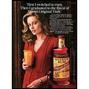 1985 Myers's Original Dark Rum Vintage Print Ad Red Wool Sweater Wall Art Photo